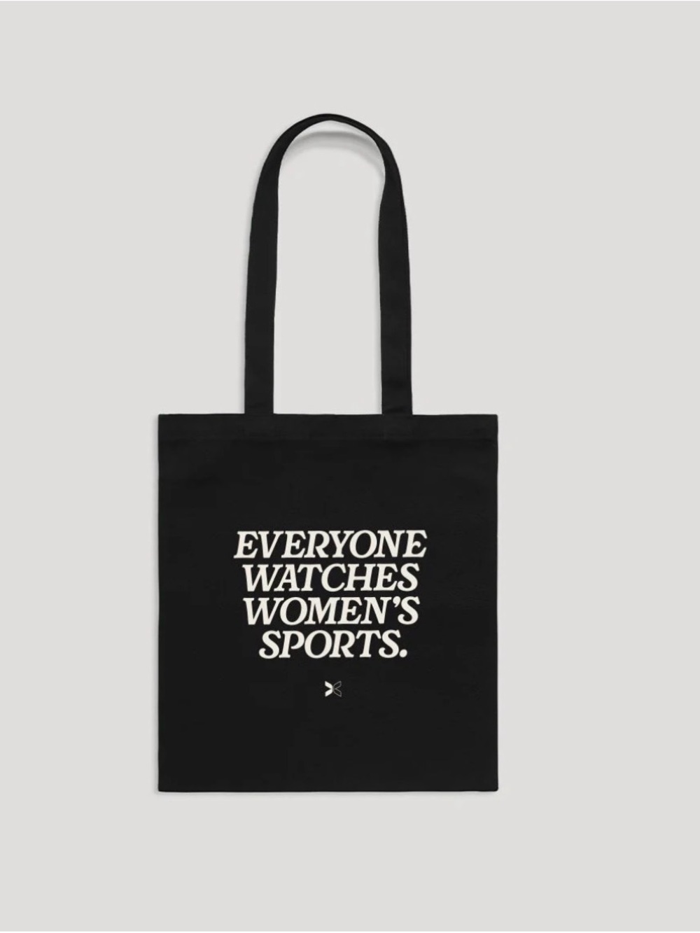 Black Tote Bag with "Everyone Watches Women's Sports" Slogan